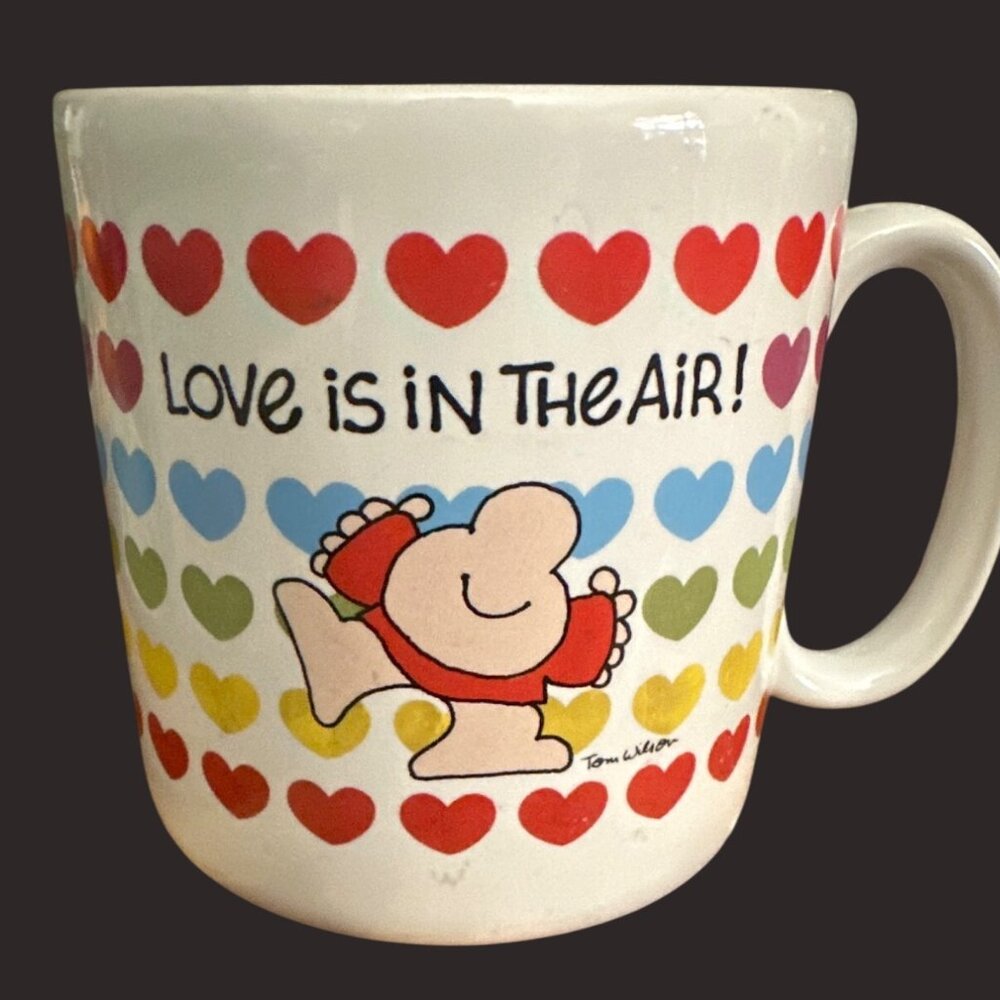 Ziggy Love Is In The Air Stoneware‎ Mug Colorful Heart Design Japan Vintage 1984